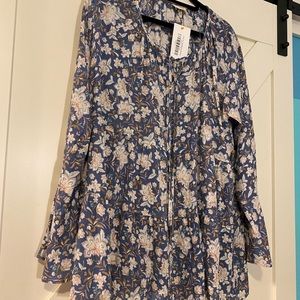 NWT Boho Floral Babydoll Blouse